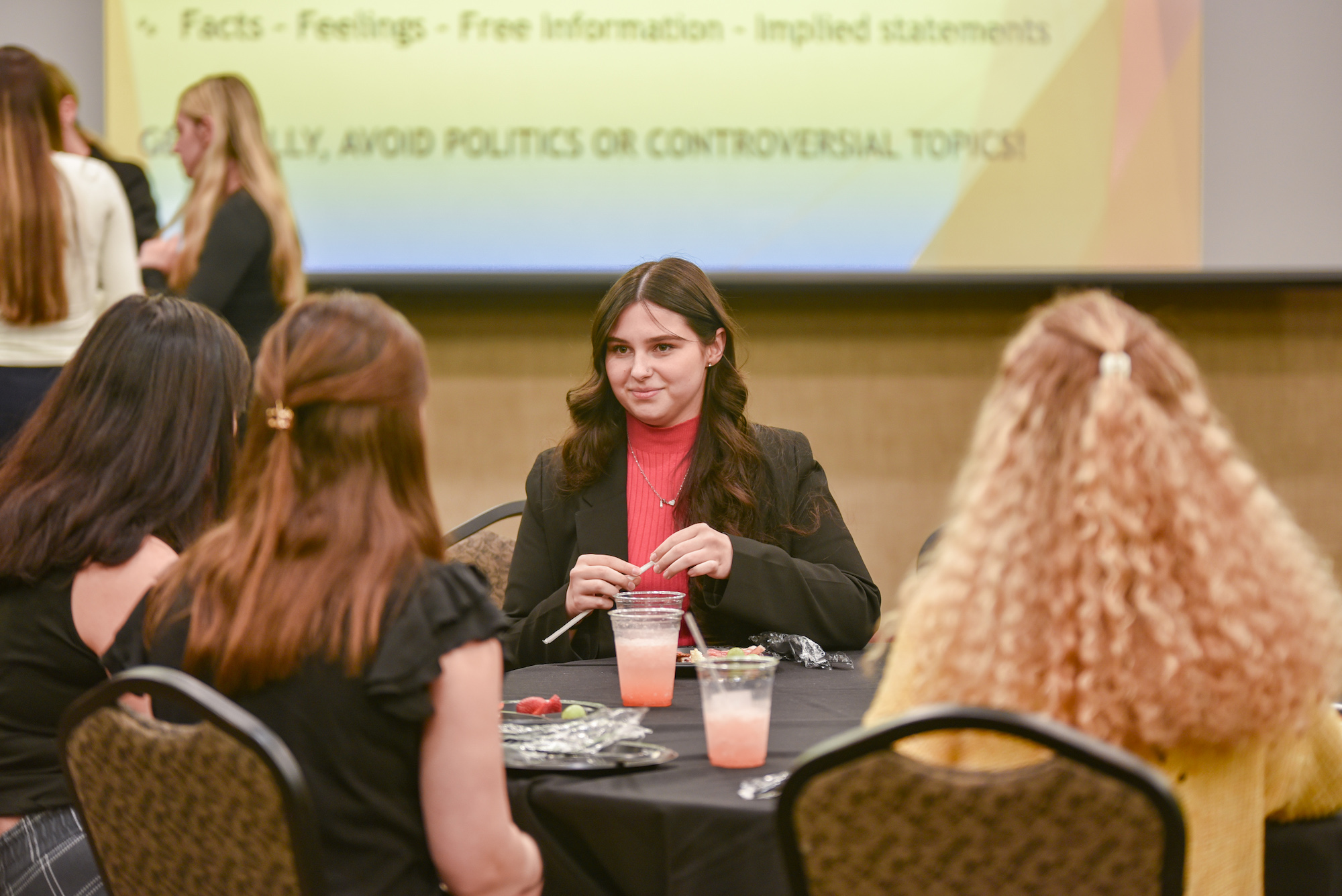 student sitting at a table