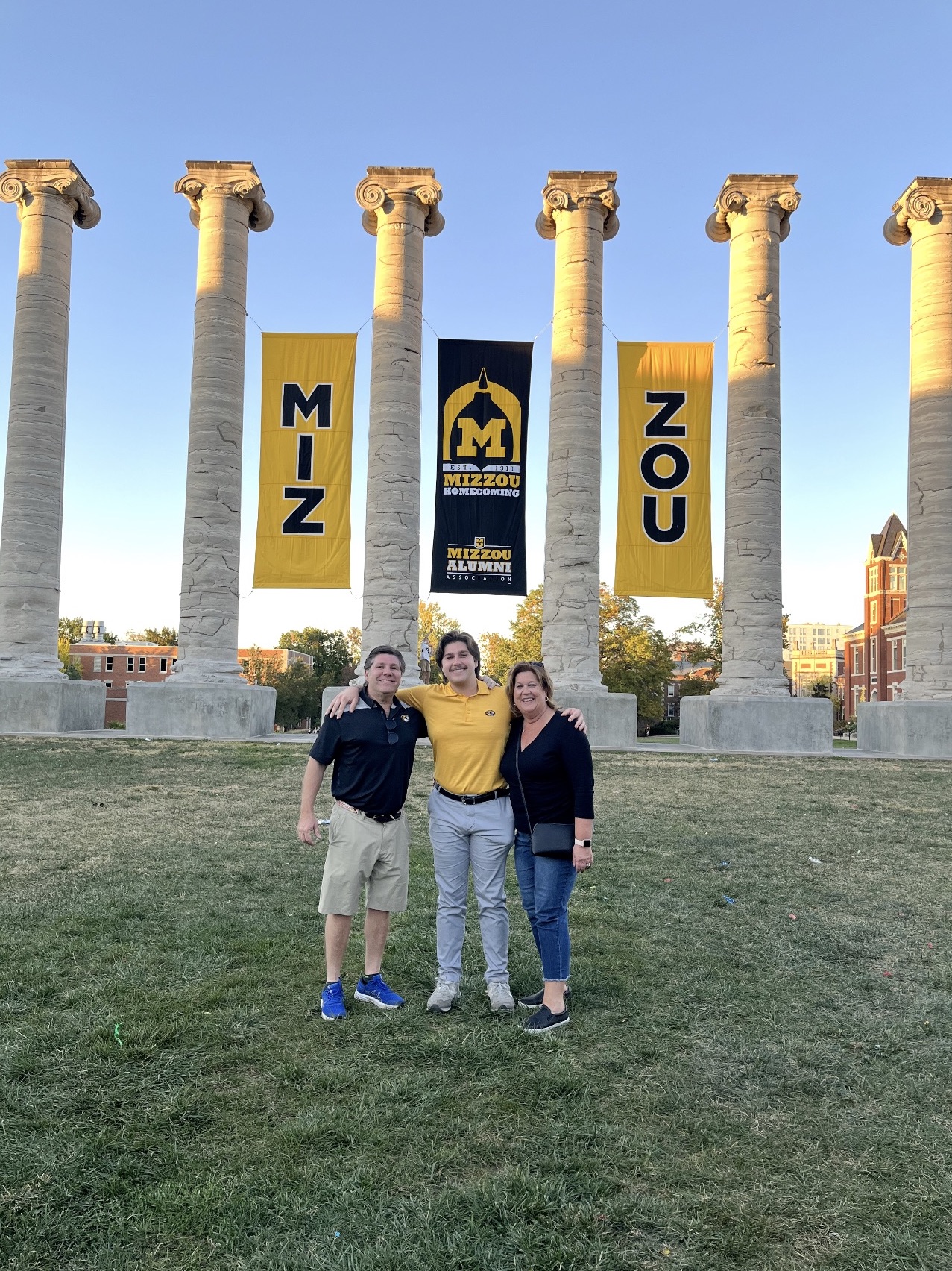 Sherman enjoying a day on campus with his parents. 