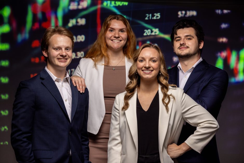 Business Students pose in Business casual