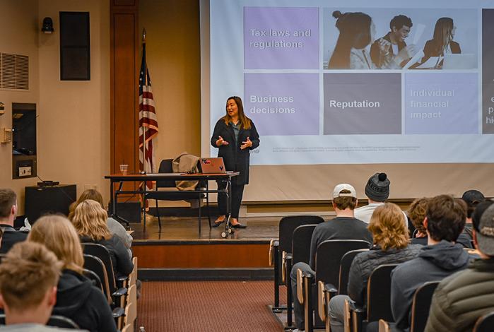 Vivian Wang speaker to students