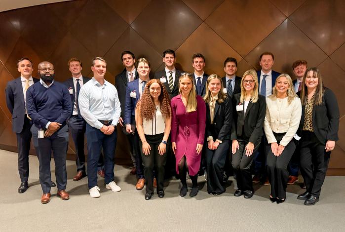 UMIG students visit high finance industries in New York City.