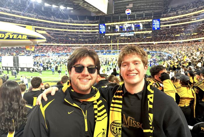 Jake Sherman and longtime friend at the Cotton Bown in Dallas