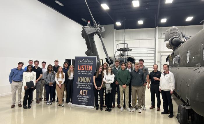 The Trulaske Trade Trek adventurers meet with the leadership team at ULTRAX Aerospace to gain insight into their global business network and operations.